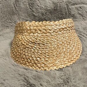 New Beach Riot Natural Straw Sun Visor 100% Straw Adjustable Wide brim visor